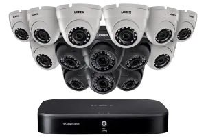 16-Channel Security System with Fourteen 1080p HD Dome Cameras, Advanced Motion Detection and Smart Home Voice Control