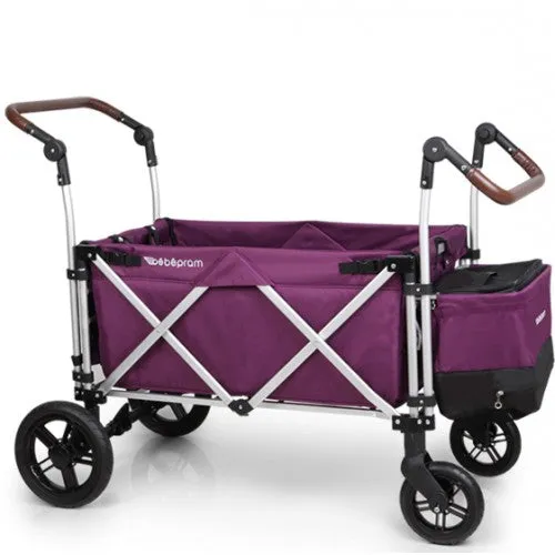 2025 Upgraded Bebepram S7 Foldable Luxury Multi-Function Wagon | Sunroof | Rubber Wheels | Seat Belts