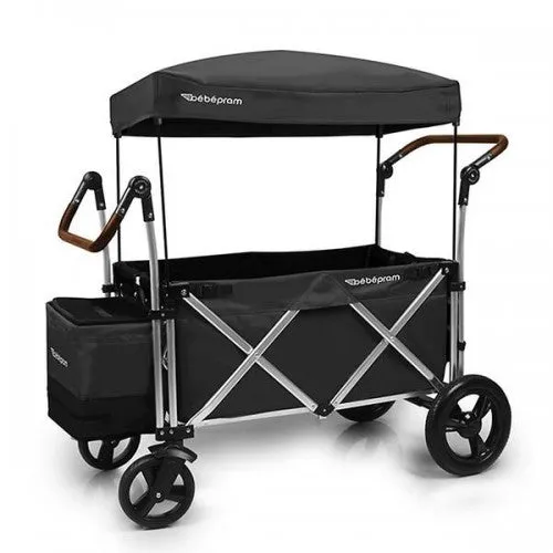 2025 Upgraded Bebepram S7 Foldable Luxury Multi-Function Wagon | Sunroof | Rubber Wheels | Seat Belts