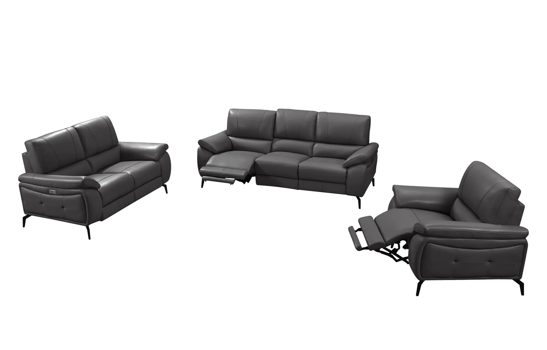 2934 Dark Grey W/ Electric Recliners Set