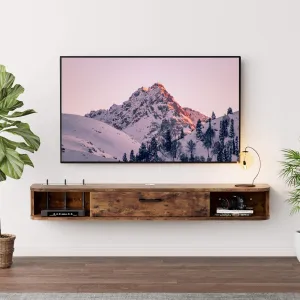 47.27" Eclan Rustic Brown Floating TV Stand