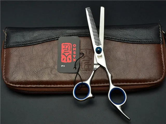 6.0 inch 17.5cm KASHO Professional Human Hair Scissors Hairdressing Cutting Shears Thinning Scissors Hair Styling Tools H1001