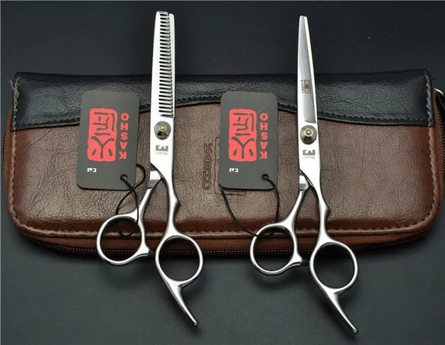 6.0 inch 17.5cm KASHO Professional Human Hair Scissors Hairdressing Cutting Shears Thinning Scissors Hair Styling Tools H1001