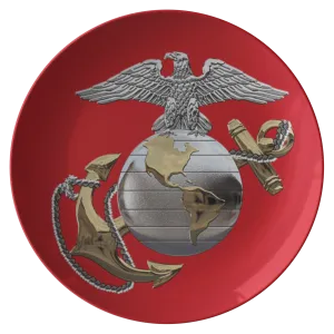 Anchor Eagle Globe Plate - Red