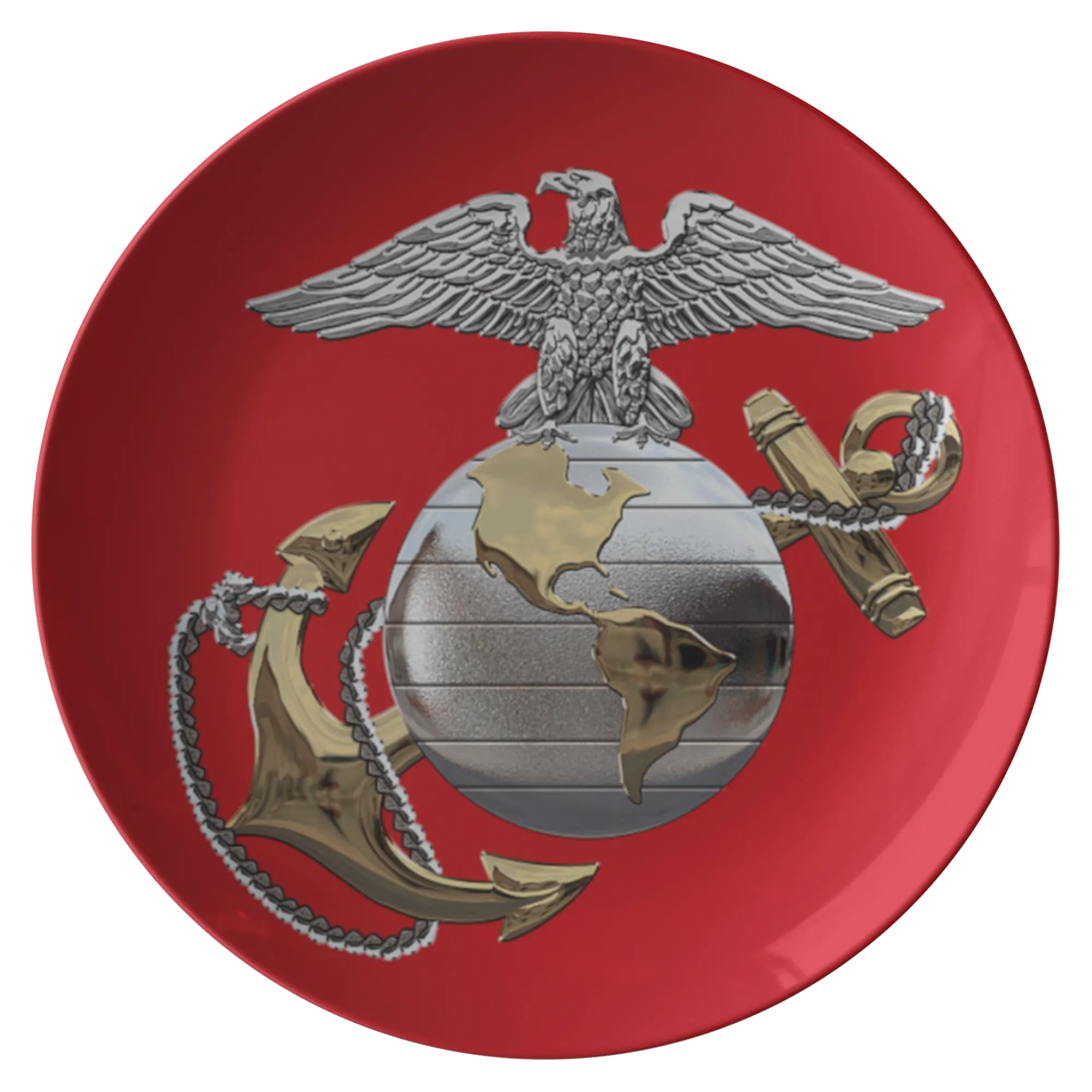 Anchor Eagle Globe Plate - Red