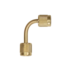 Appion VFL90L MegaSeal 4in 90° Vacuum-Rated Connector - (2) 1/4in Female Flare Swivel Fittings