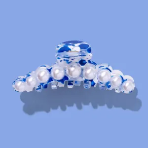 Blue & Pearl Claw Clip