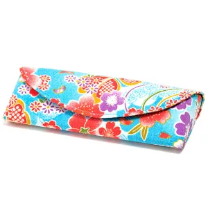 Blue Ao Floral Japanese Glasses Case