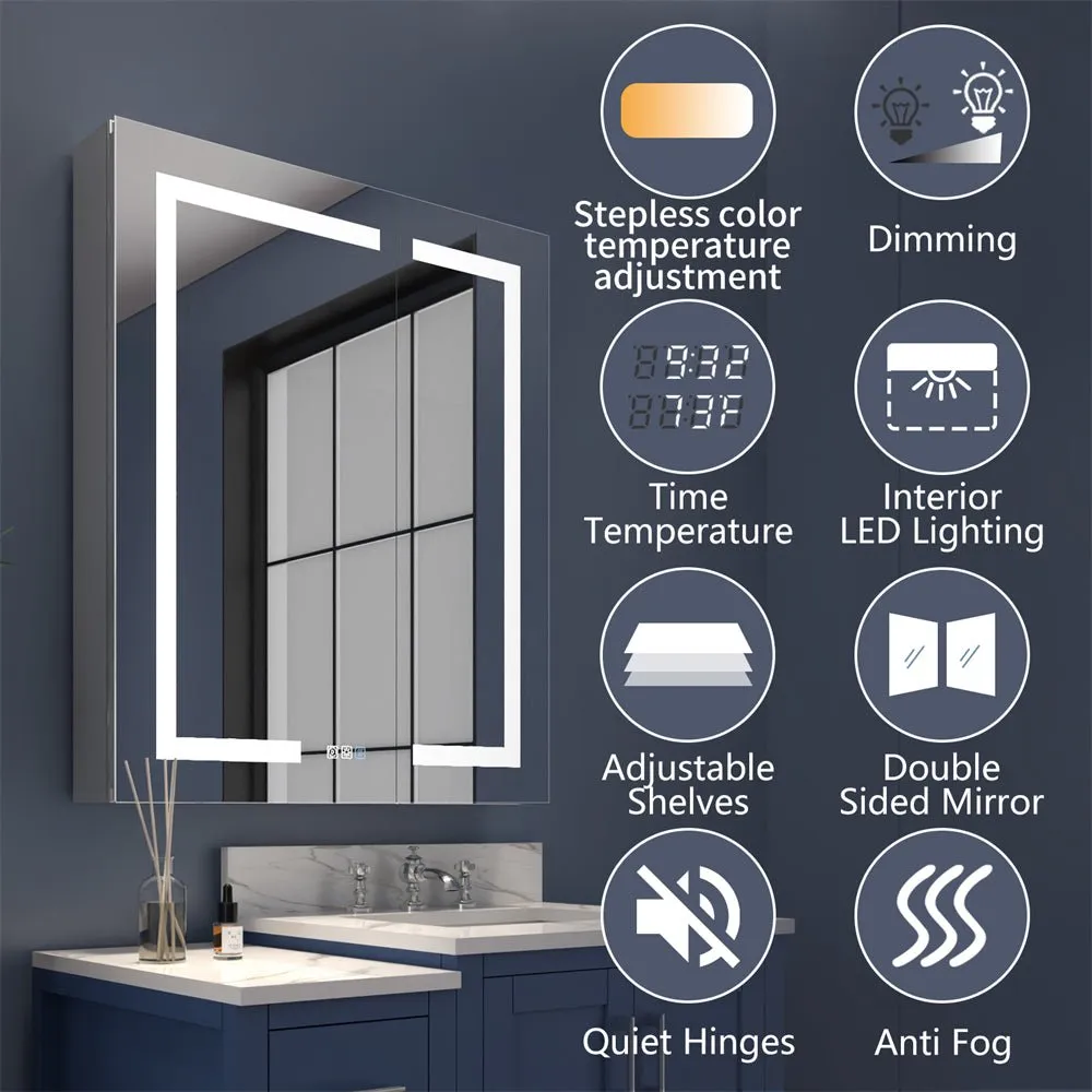 Boost-M1 72" W x 30" H Combination Medicine Cabinet with Mirror led Lighted Medicine Cabinet