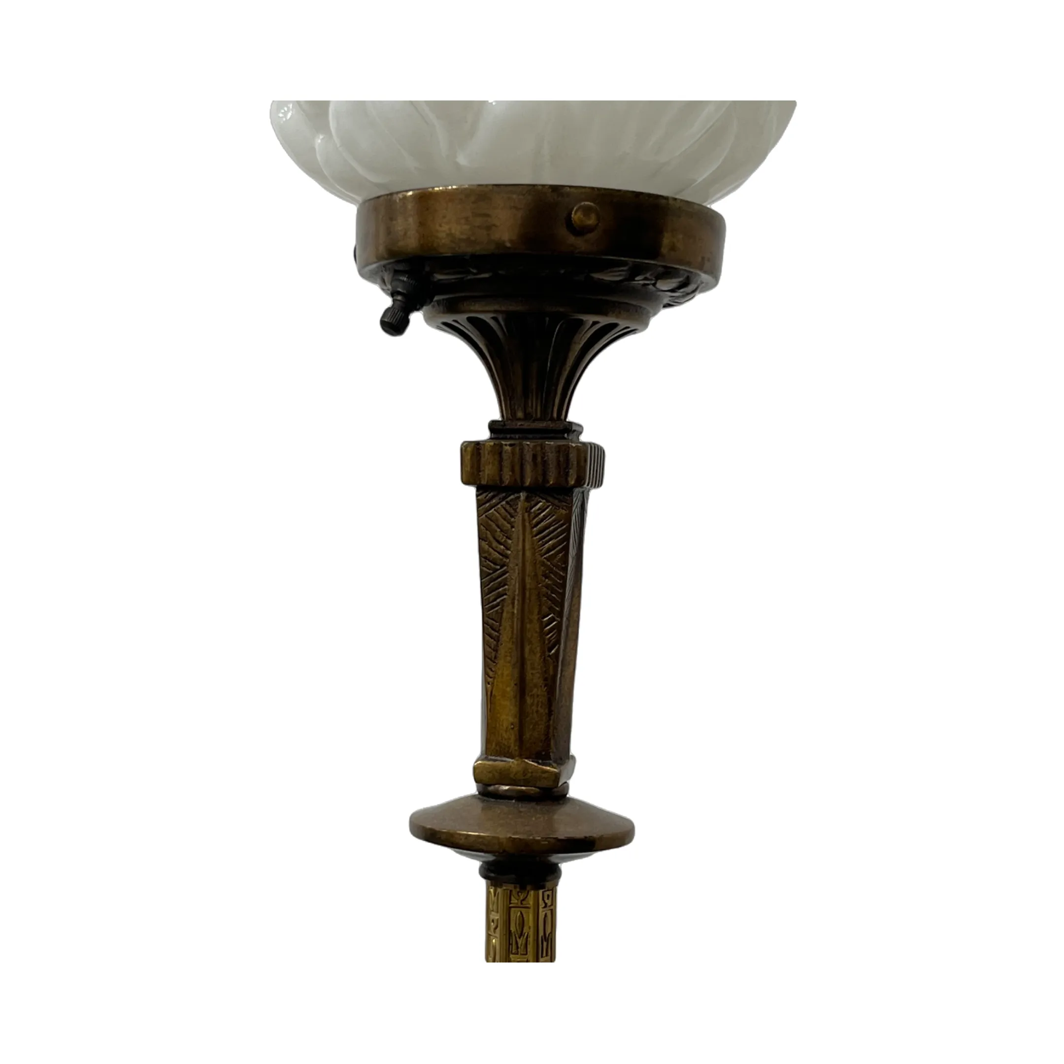 Bronze Art Deco Floor Lamp with Flame Shade #2423