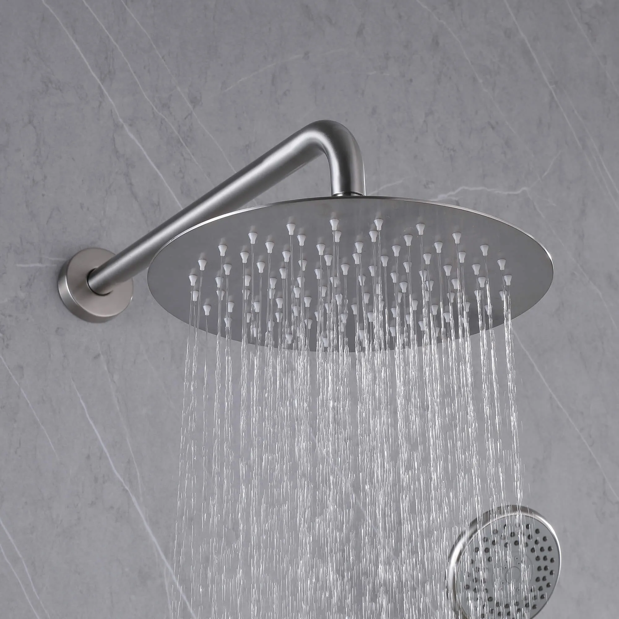 Brushed Nickel Shower System with 10" High Pressure Rain Shower Head JK0072