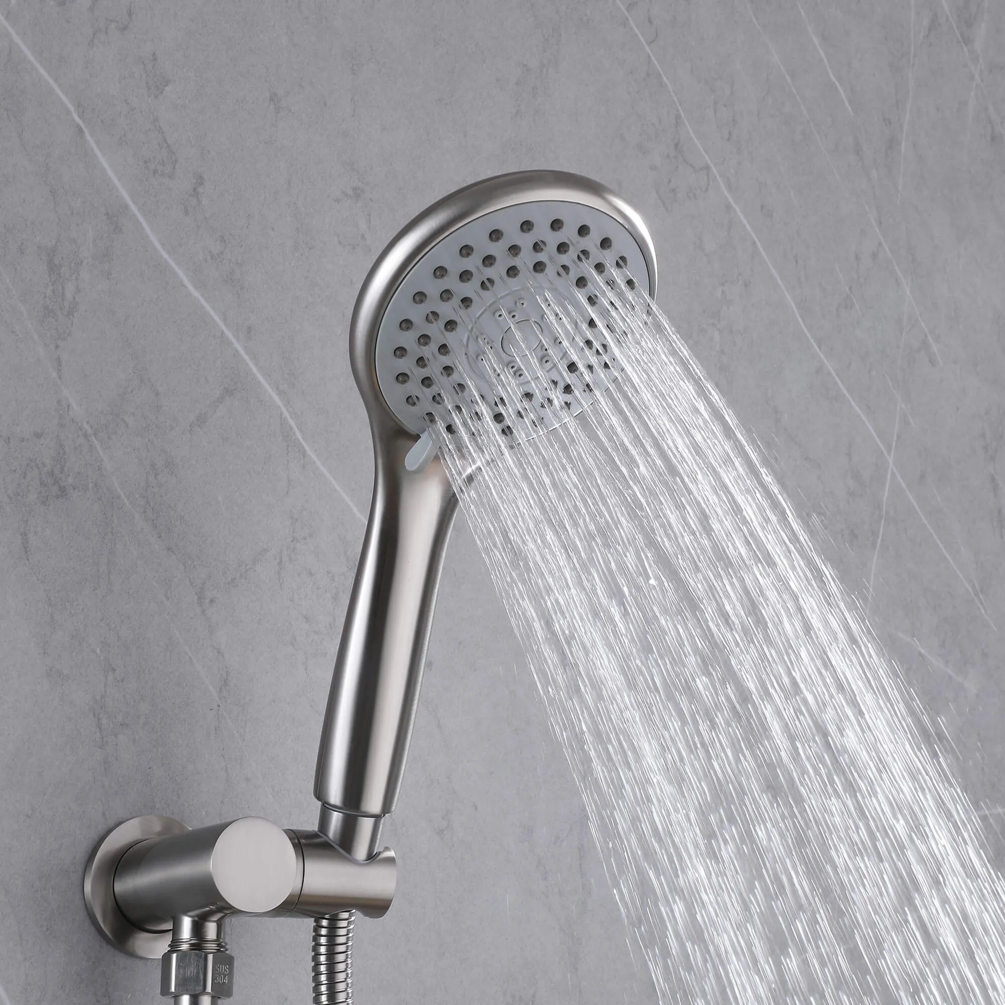 Brushed Nickel Shower System with 10" High Pressure Rain Shower Head JK0072