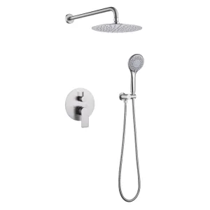 Brushed Nickel Shower System with 10" High Pressure Rain Shower Head JK0072