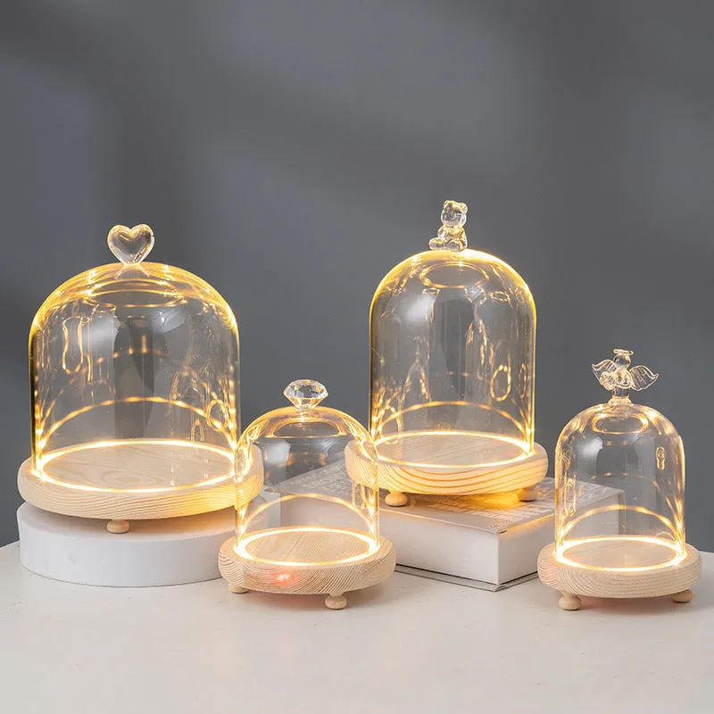 Bulk Angel Love Light Up Clear Glass Display Dome DIY Gift Wholesale