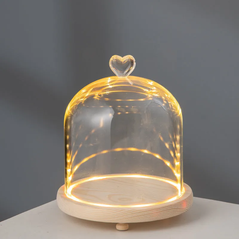 Bulk Angel Love Light Up Clear Glass Display Dome DIY Gift Wholesale