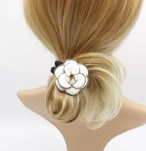 camellia hair elastic, flower ponytail holder, camelia ponytail holder for women