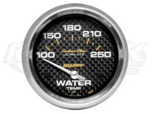 Carbon Fiber 2-5/8" Short Sweep Electric Gauges Oil Temperature 140_F - 300_F