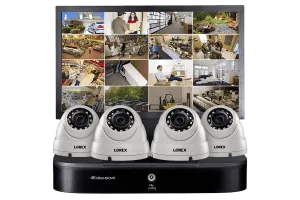 Complete Home Security System featuring 4K Ultra HD DVR, Four 1080p HD Dome Cameras and Monitor