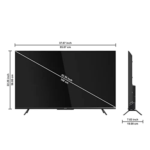 Coocaa 108 cm (43 inches) Frameless Series 4K Ultra HD Smart IPS Google LED TV 43Y72 (Black)