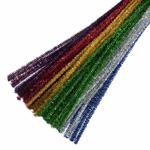 Craft Pipe Cleaners - Glitter (100 Pack 6mm x 30cm)