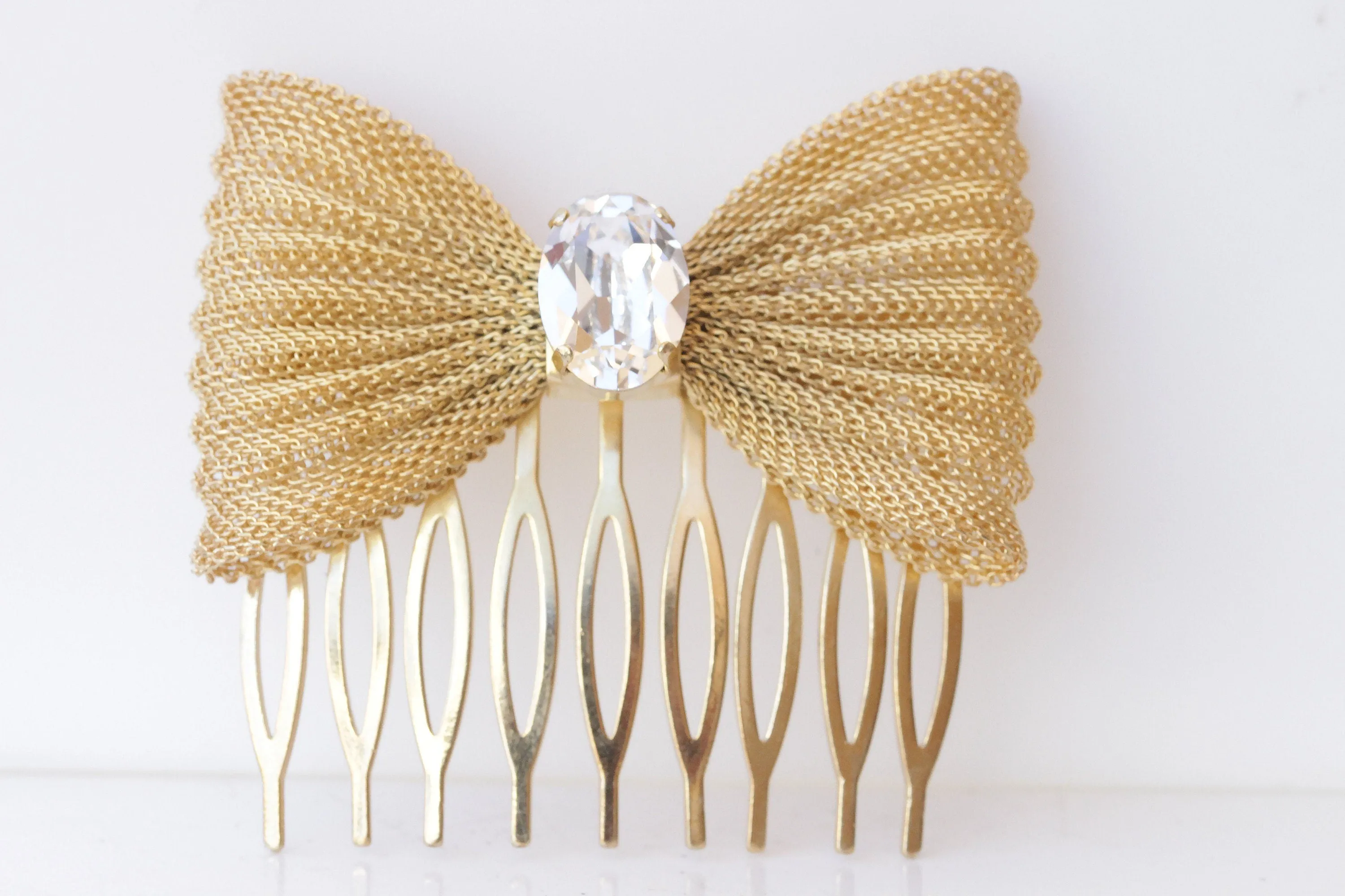 CRYSTAL Bow HAIR Comb