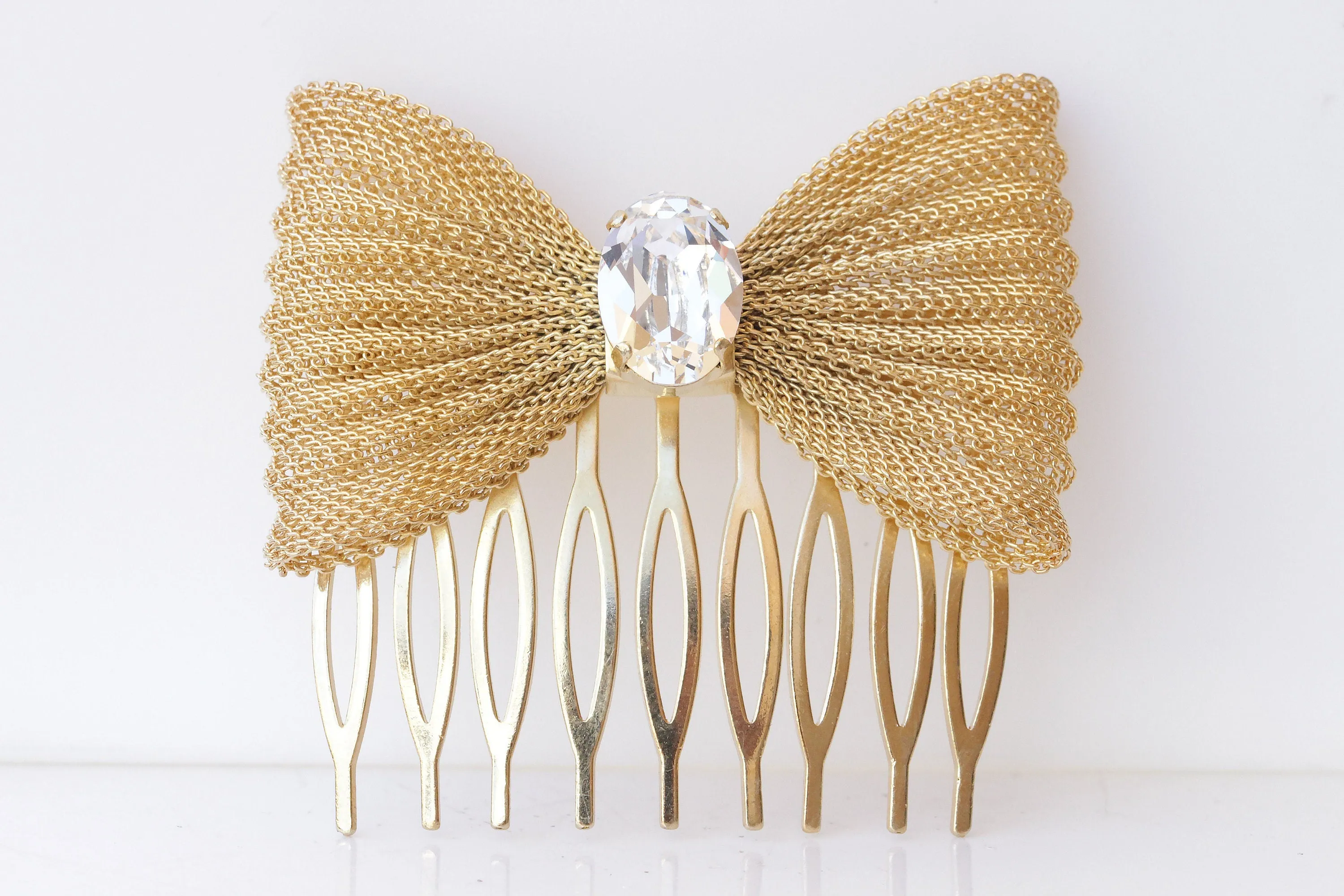 CRYSTAL Bow HAIR Comb