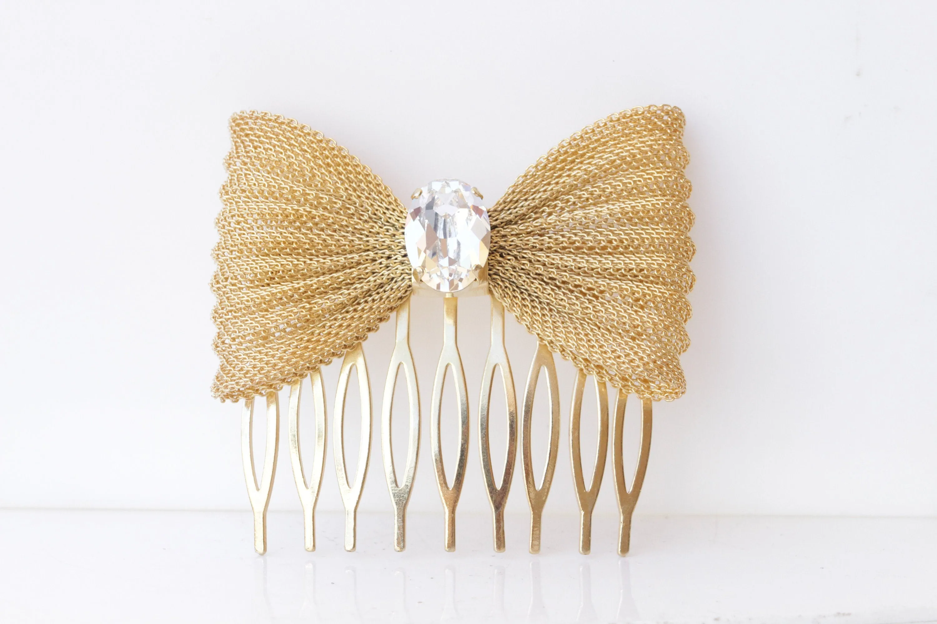 CRYSTAL Bow HAIR Comb