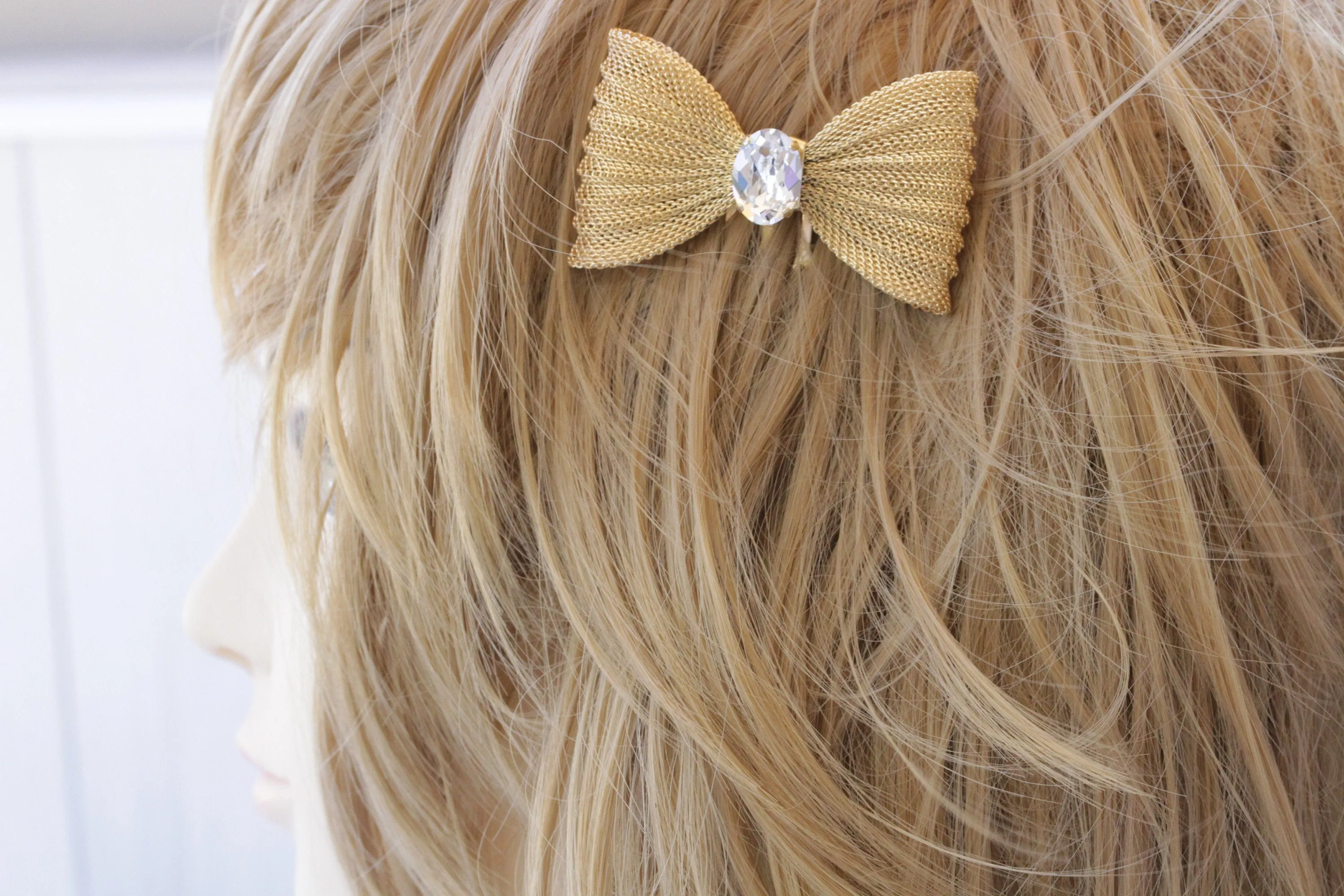 CRYSTAL Bow HAIR Comb