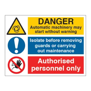 DANGER Automatic machinery Sign