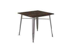 DHP Fusion Square Dining Table, Dining Room Furniture, Antique Gun Metal/Wood