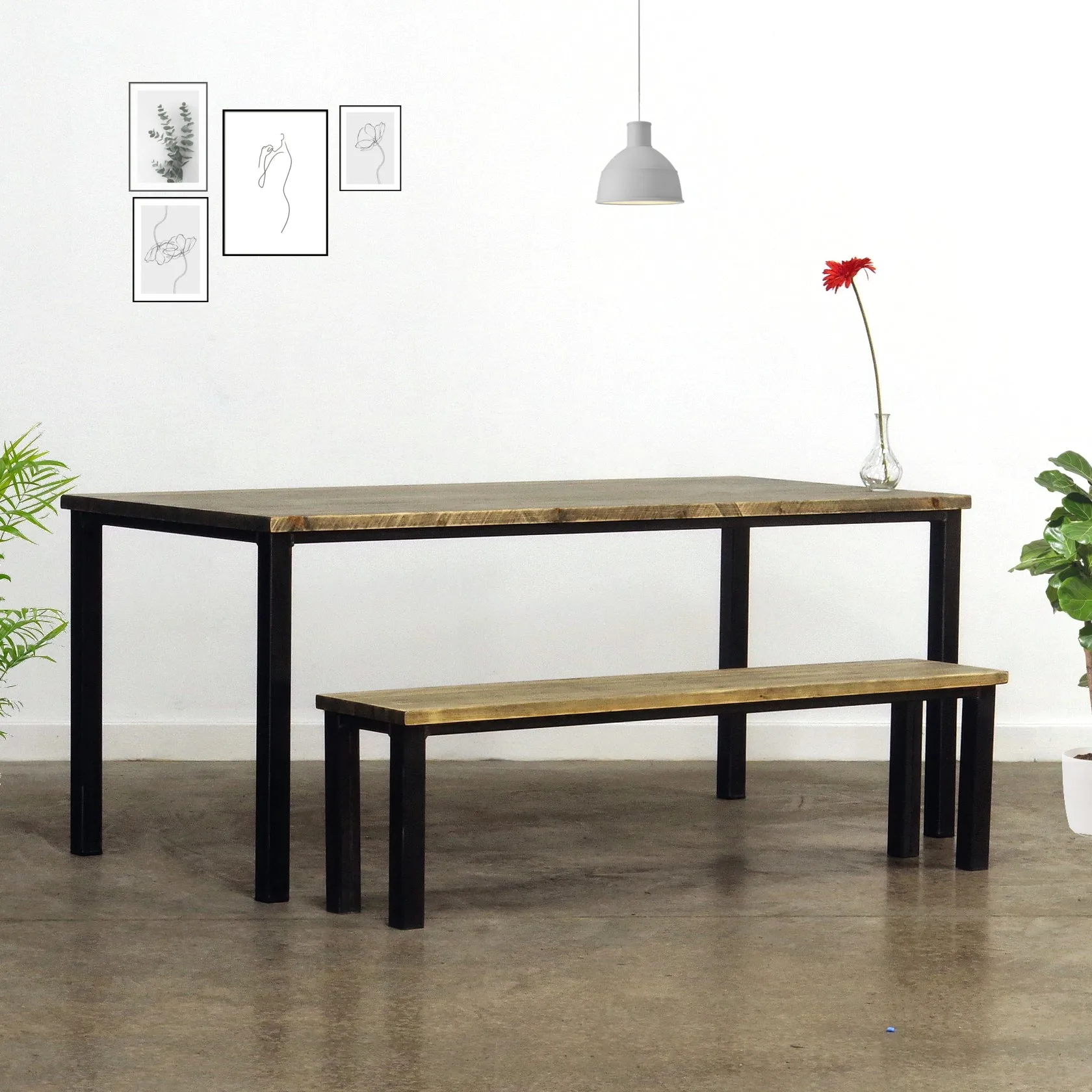 Dining Table Nº 0 - Gun Metal / Pine