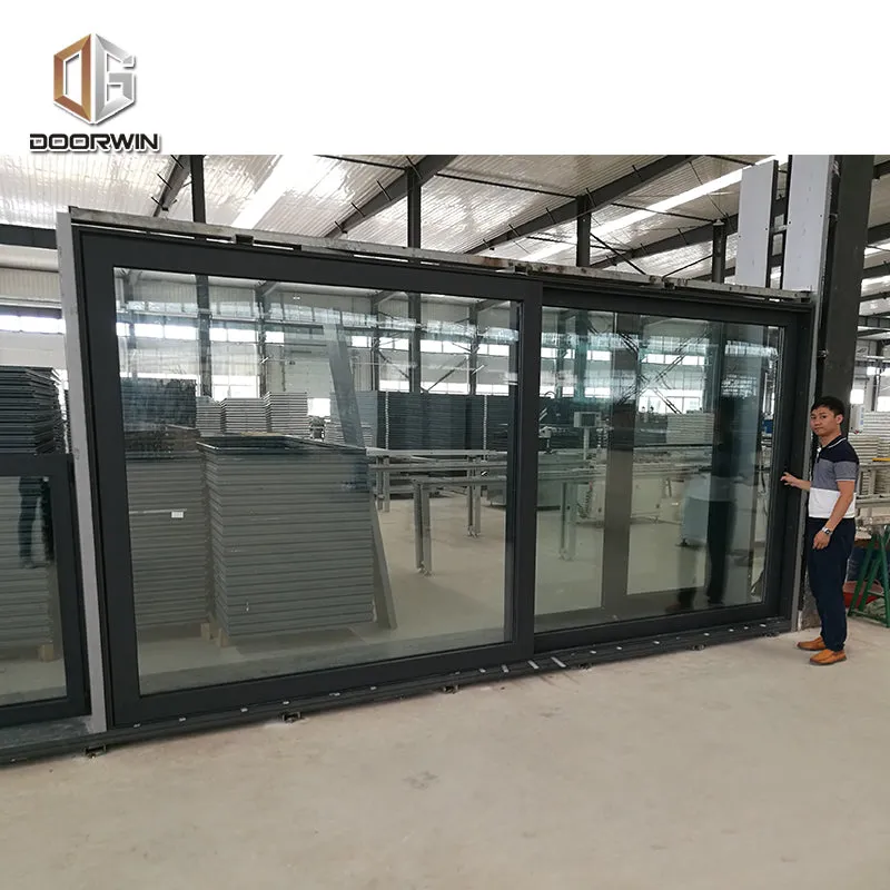 Doorwin 2021American hot sale SGCC IGCC 3 glasses sound proof aluminium sliding glass door for sea-view room