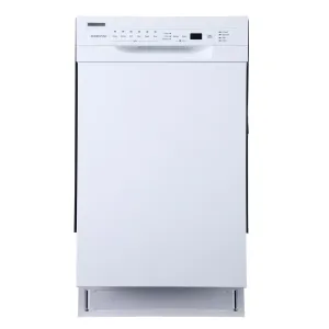 Edgestar BIDW1802WH 18" Wide 8 Place Setting Energy Star Certified Built-In Front Control Dishwasher in White