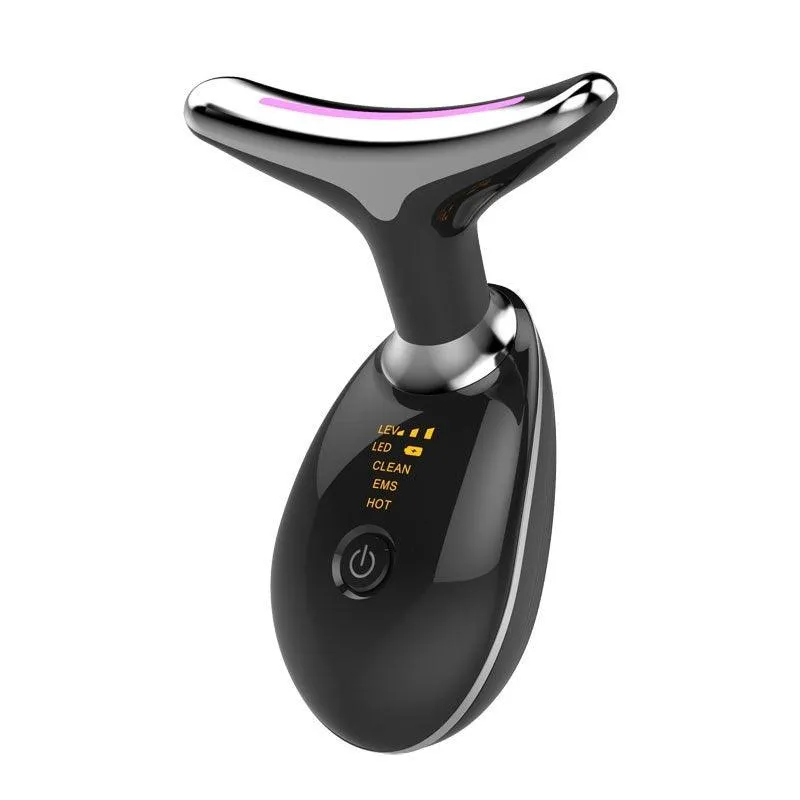 Electric EMS Neck Firming Massager with Microcurrent & LED Photon Therapy for Wrinkle Reduction