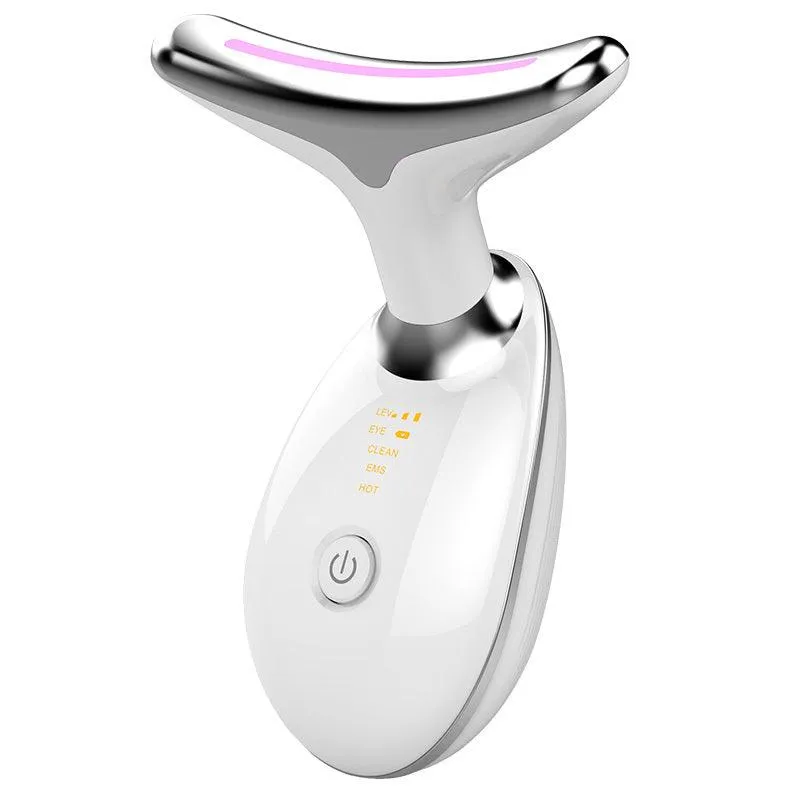 Electric EMS Neck Firming Massager with Microcurrent & LED Photon Therapy for Wrinkle Reduction