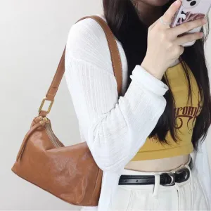 Fashion Retro Vegetable Tanned Leather Ladies Shoulder Bag