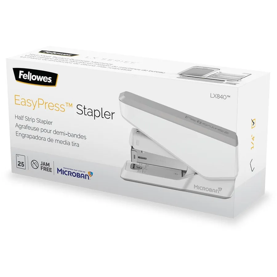 Fellowes Lx840 Half Strip Easy Press Stapler White