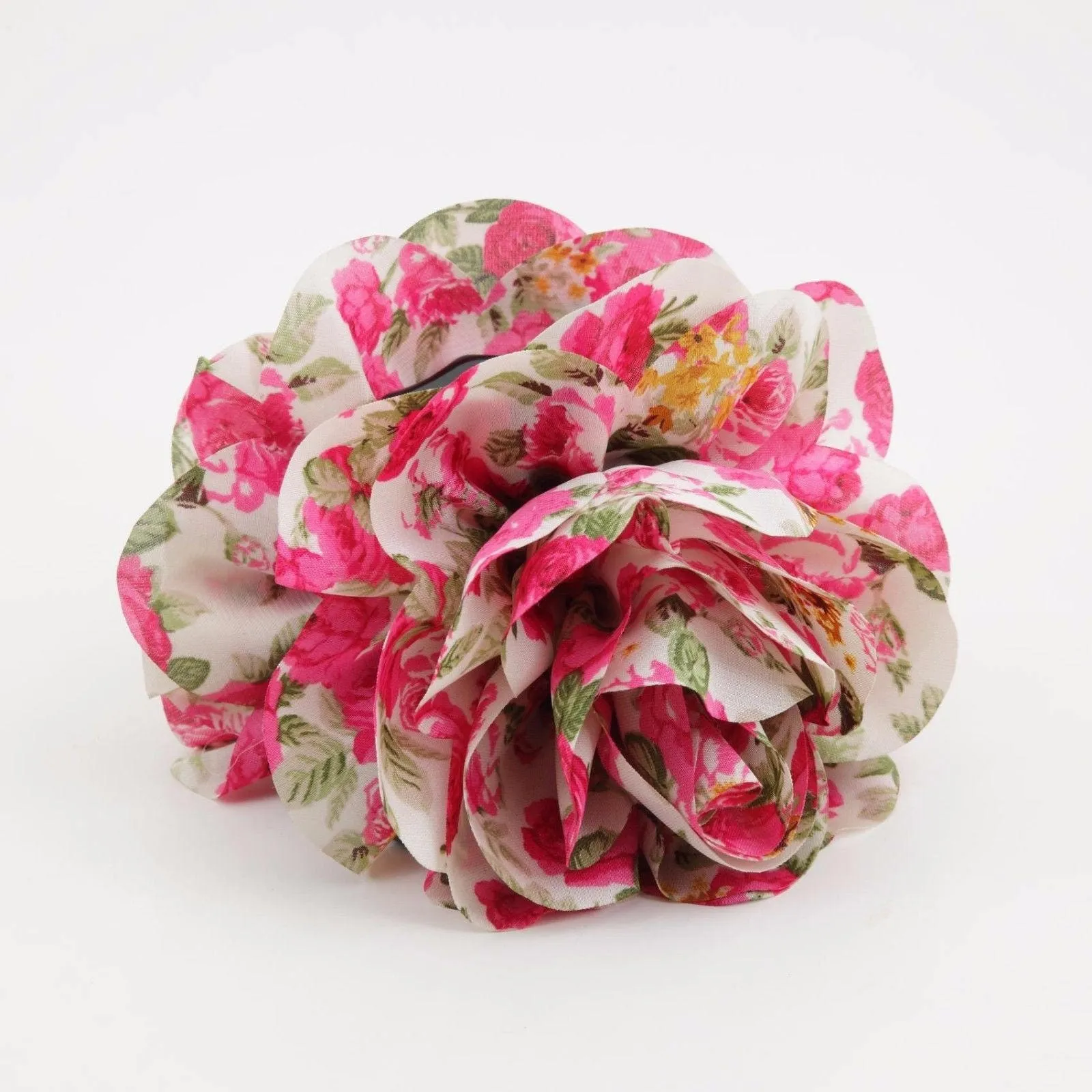 Floral  Print Petal Flower Decorated Hair Claw Clip Women Hair Accessory