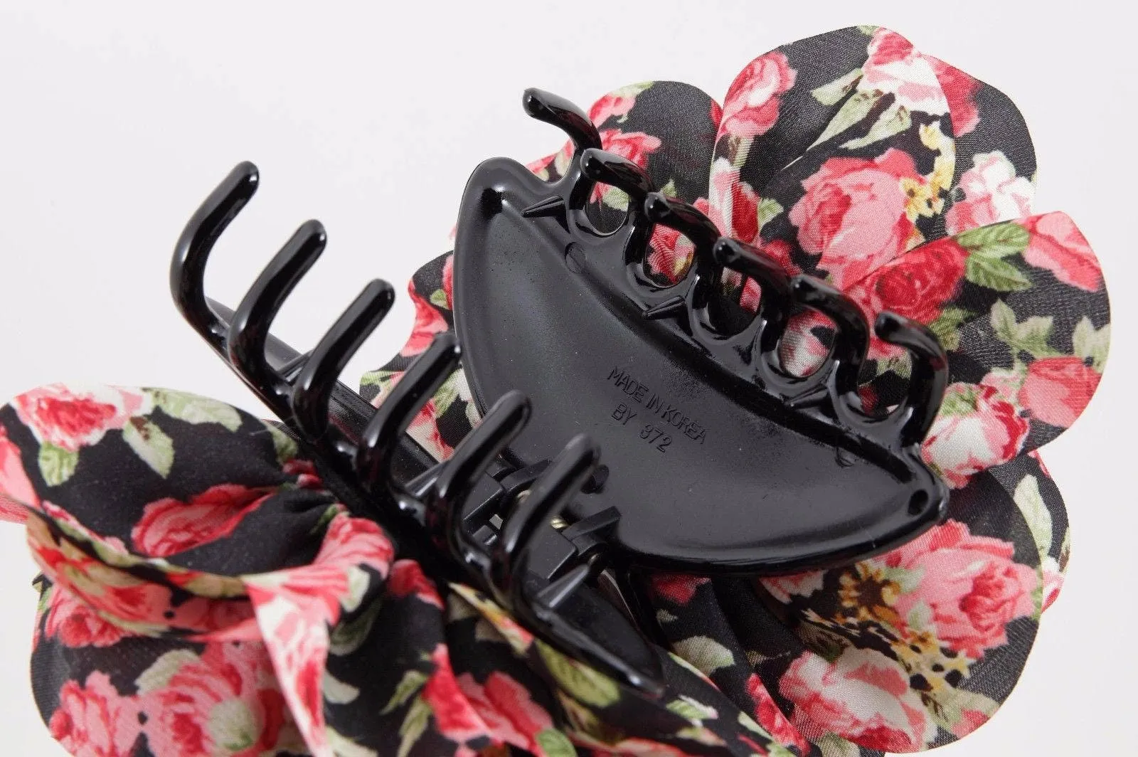 Floral  Print Petal Flower Decorated Hair Claw Clip Women Hair Accessory