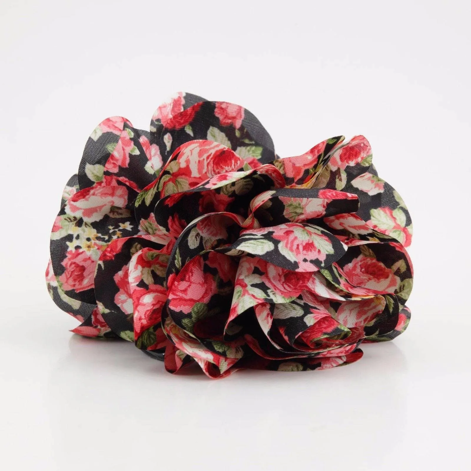 Floral  Print Petal Flower Decorated Hair Claw Clip Women Hair Accessory