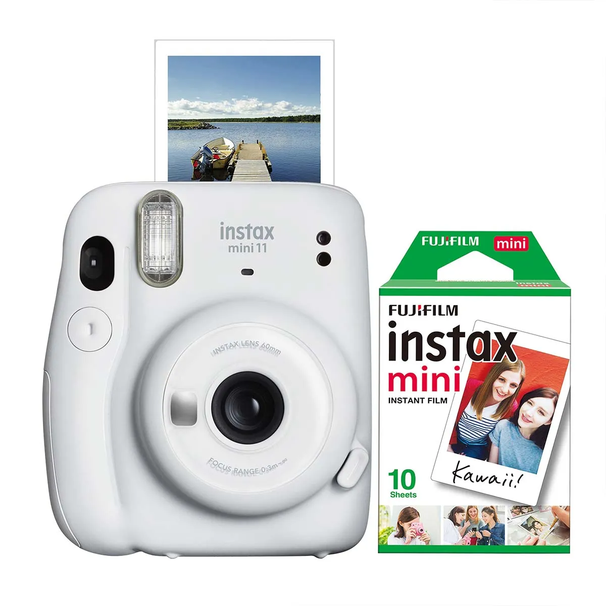 FujiFilm Instax Mini 11 Instant Camera w/ 10 Count Film Ice White