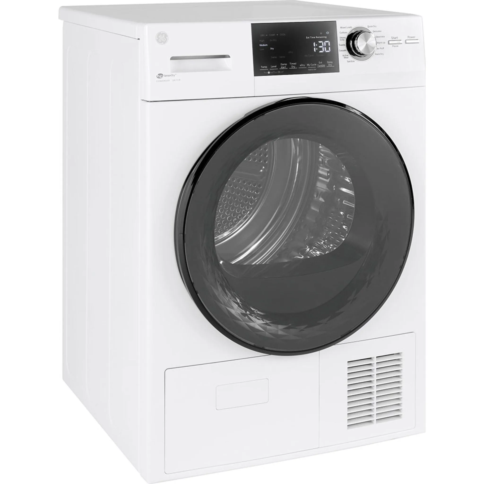 GE® 4.1 Cu. Ft. Capacity 24" Ventless Condenser Front Load Electric Dryer White - GFT14JSIMWW