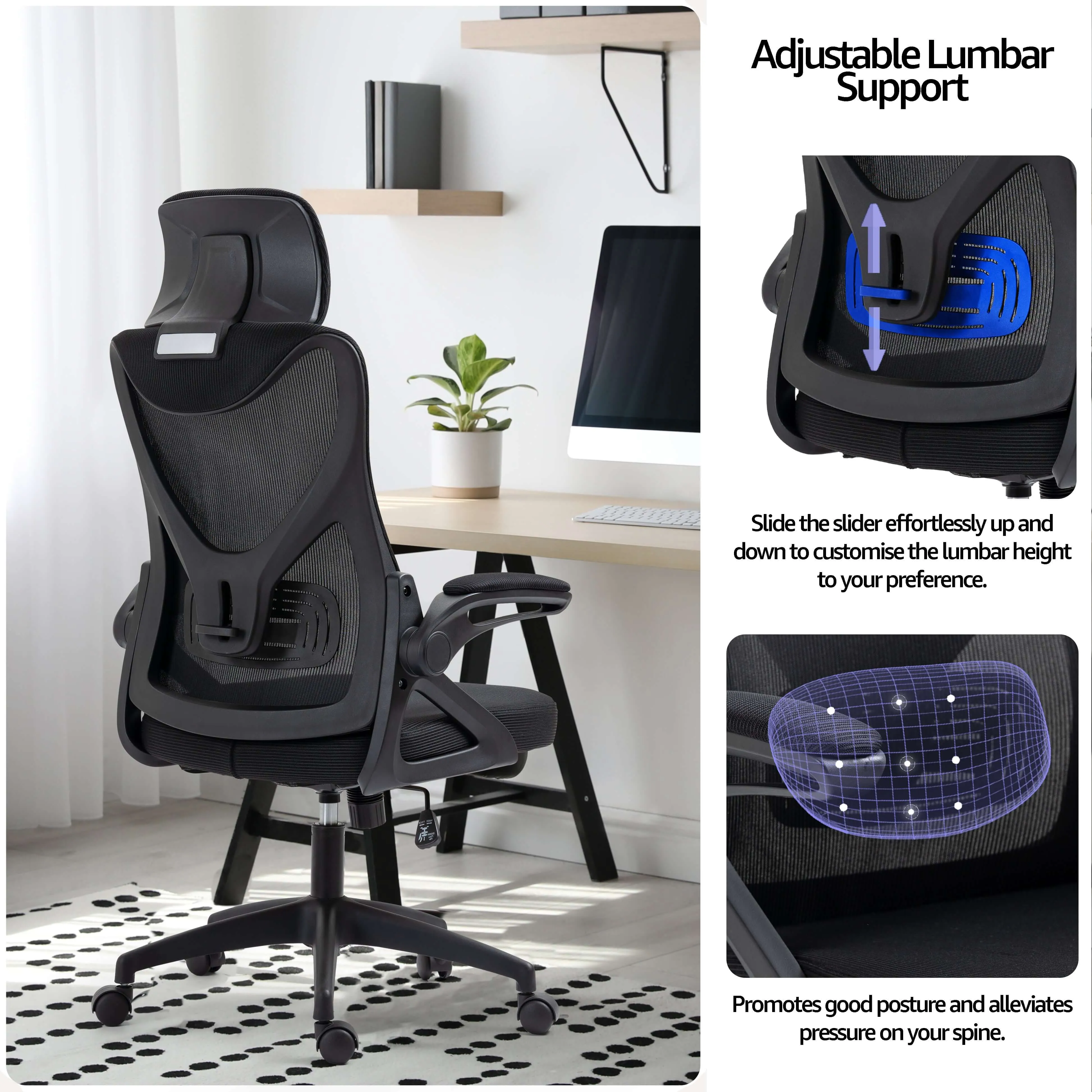 Genova Ergonomic Fully Adjustable Mesh Office Gaming Chair Black