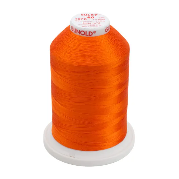 Gunold Rayon Embroidery Thread - Sulky 40 - 5000m - 1078 - Tangerine