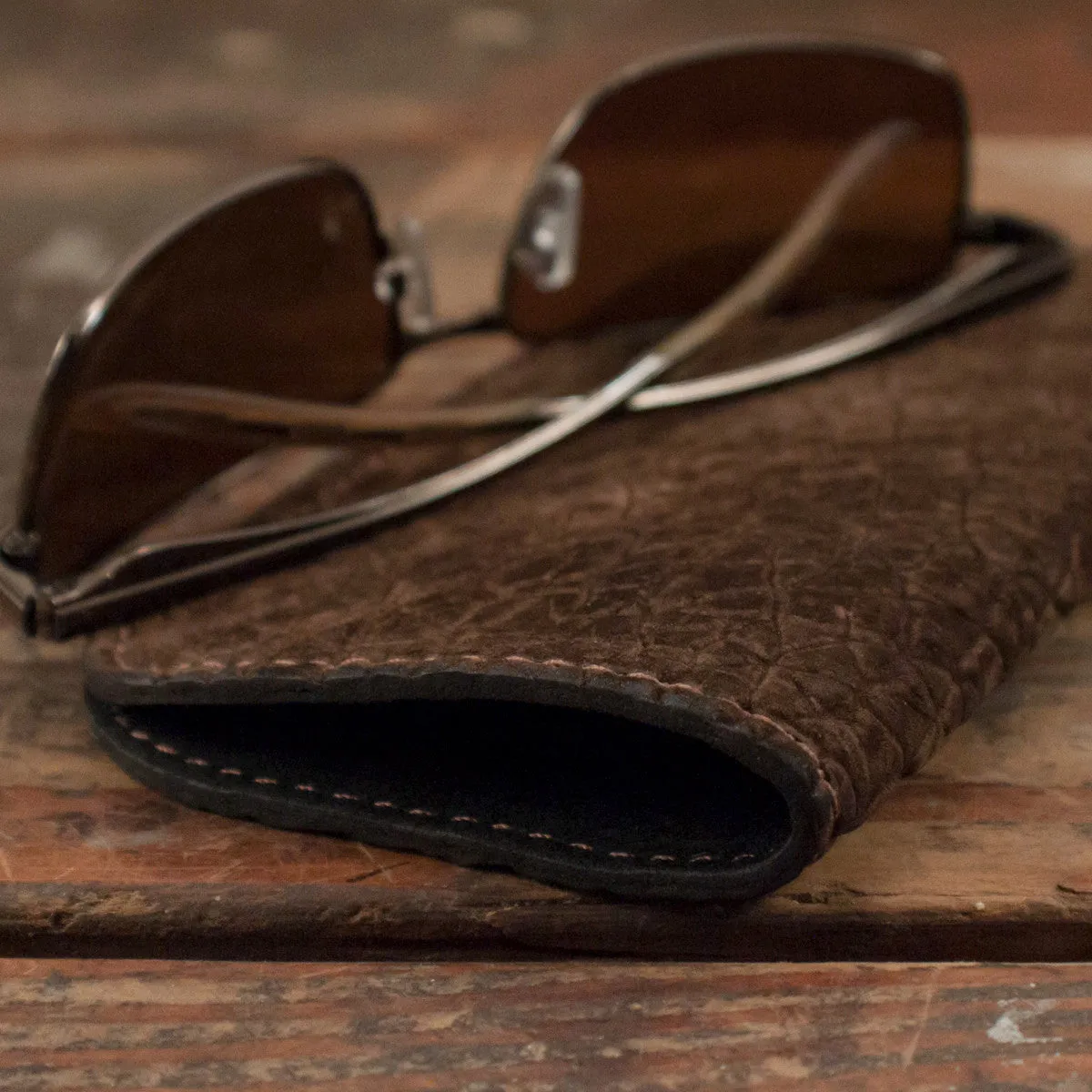 Hippo Brown Glasses Case