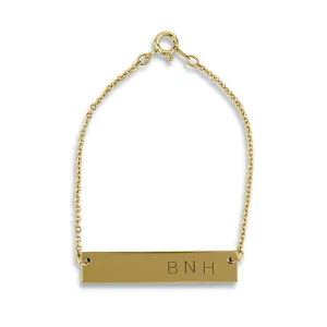 Horizontal Rectangle Tag Bracelet - Matte Gold