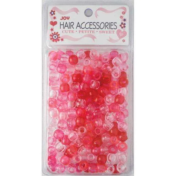 Joy Large Hair Beads 240Ct Pink & Clear