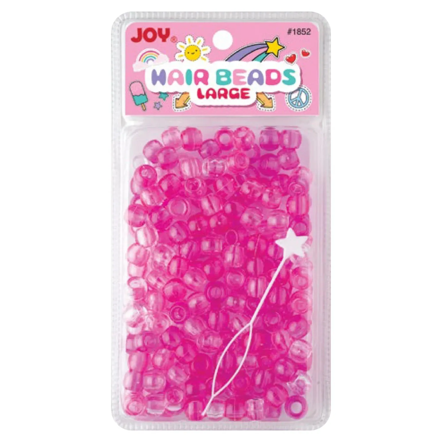 Joy Large Hair Beads 240Ct Pink & Clear