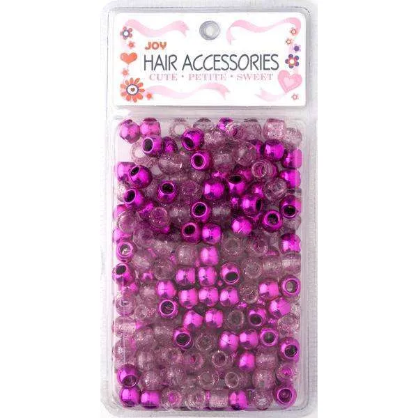 Joy Large Hair Beads 240Ct Pink Metallic & Glitter