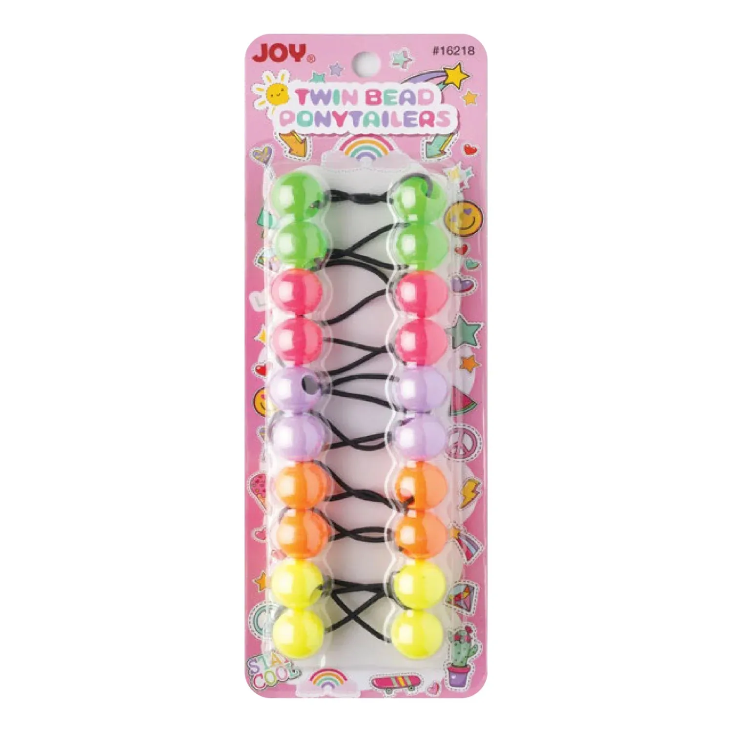 Joy Twin Beads Ponytailers 10Ct Asst Color